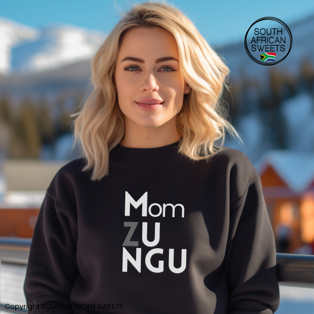 SWEATSHIRT Zambia Lusaka Mission (Black-Azungu Mom2)