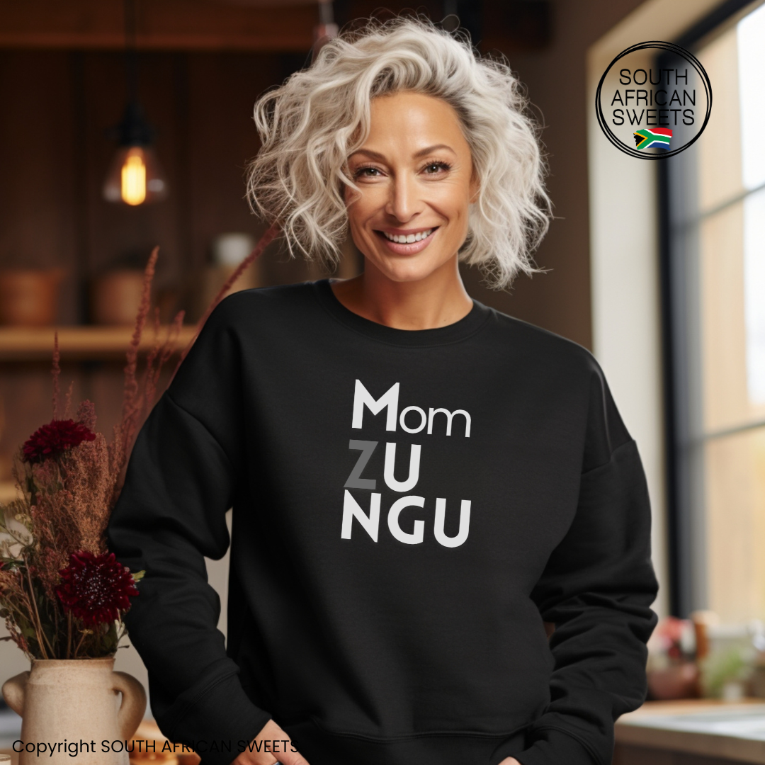 SWEATSHIRT Zambia Lusaka Mission (Black-Azungu Mom2)
