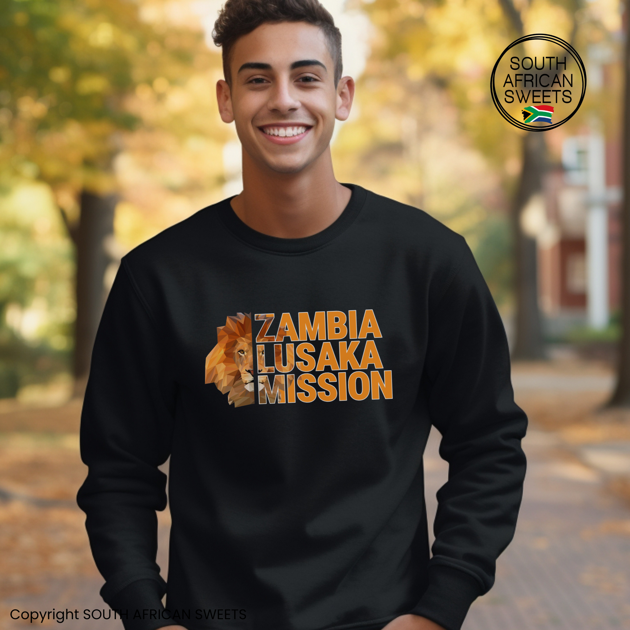 SWEATSHIRT Zambia Lusaka Mission (Black - Lion)