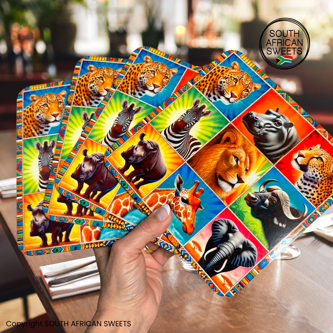 Heat Resistant PLACEMATS Exclusive Graphic African Animal Design - Set of 4