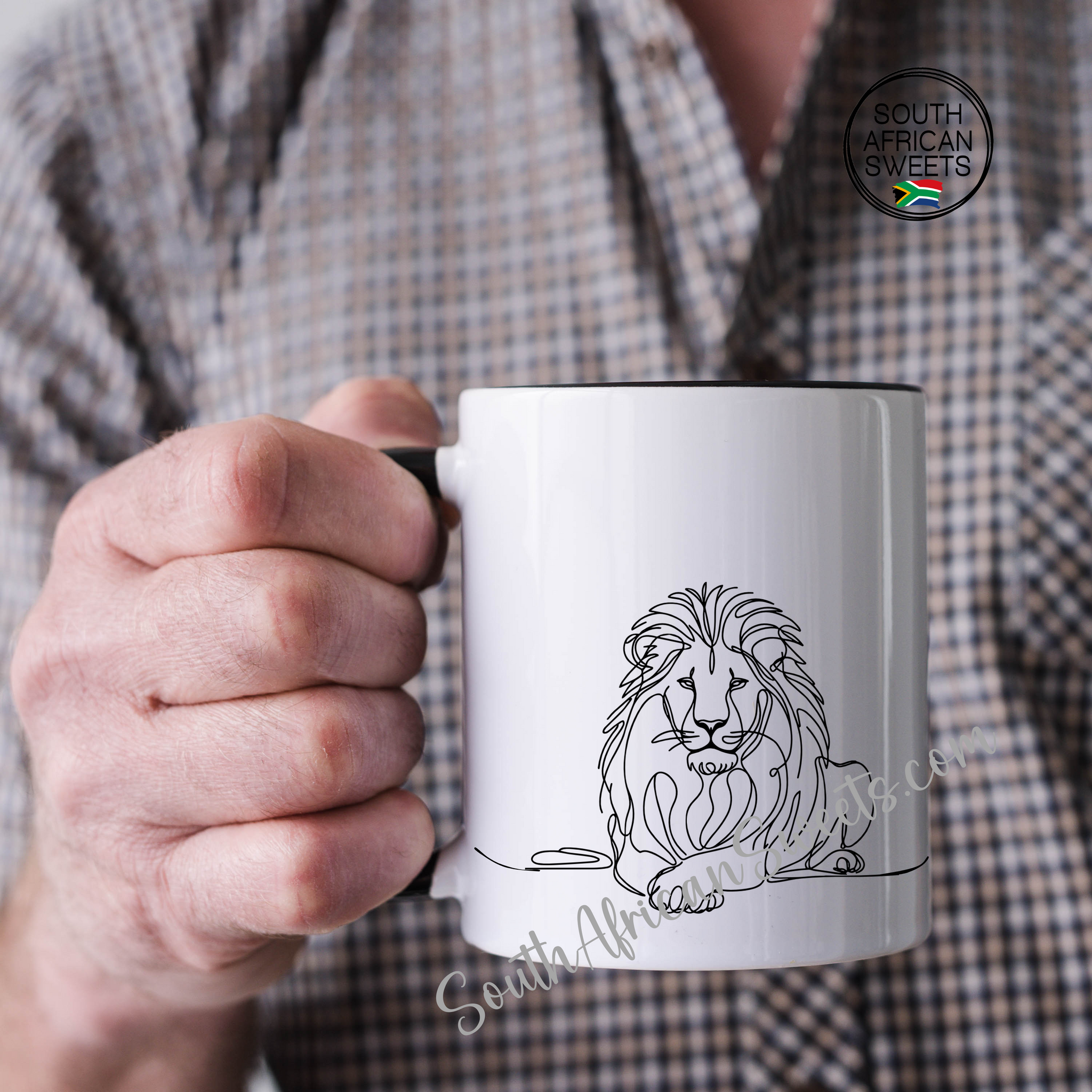 11oz White Ceramic Mugs - Set of 4 Mugs - Exclusive South African - ANIMALS 2