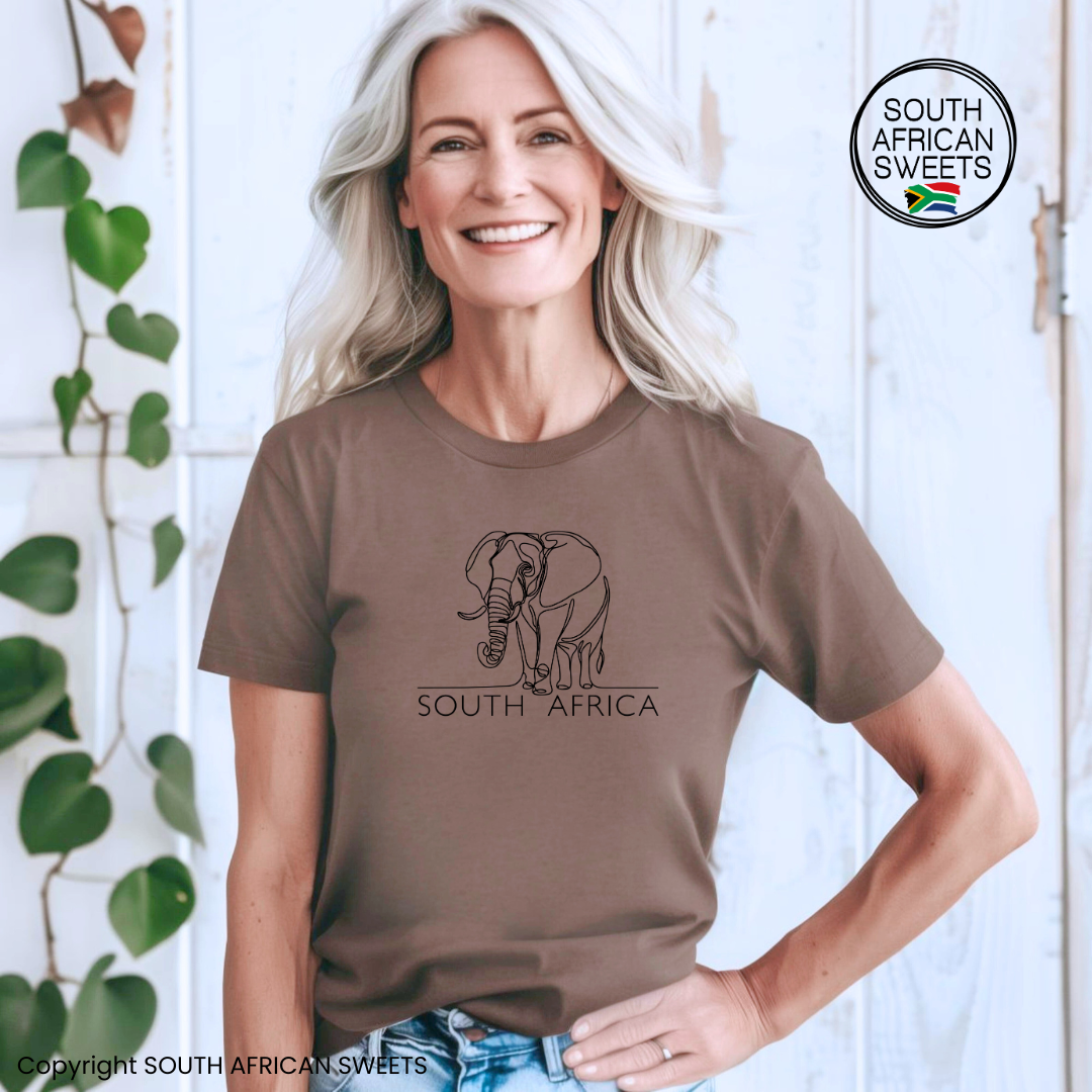 T-SHIRT Line Art ELEPHANT South Africa