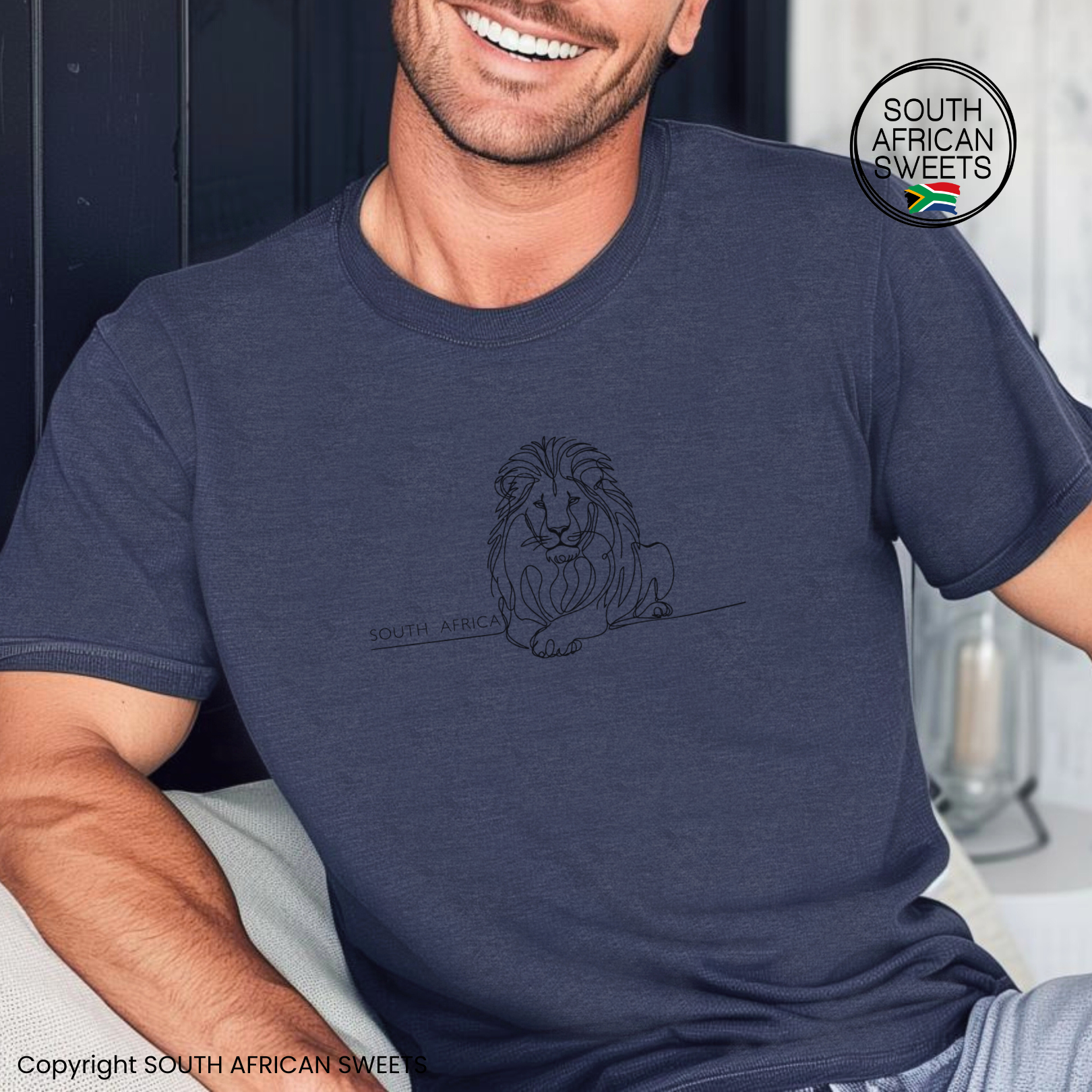 T-SHIRT Line Art LION South Africa