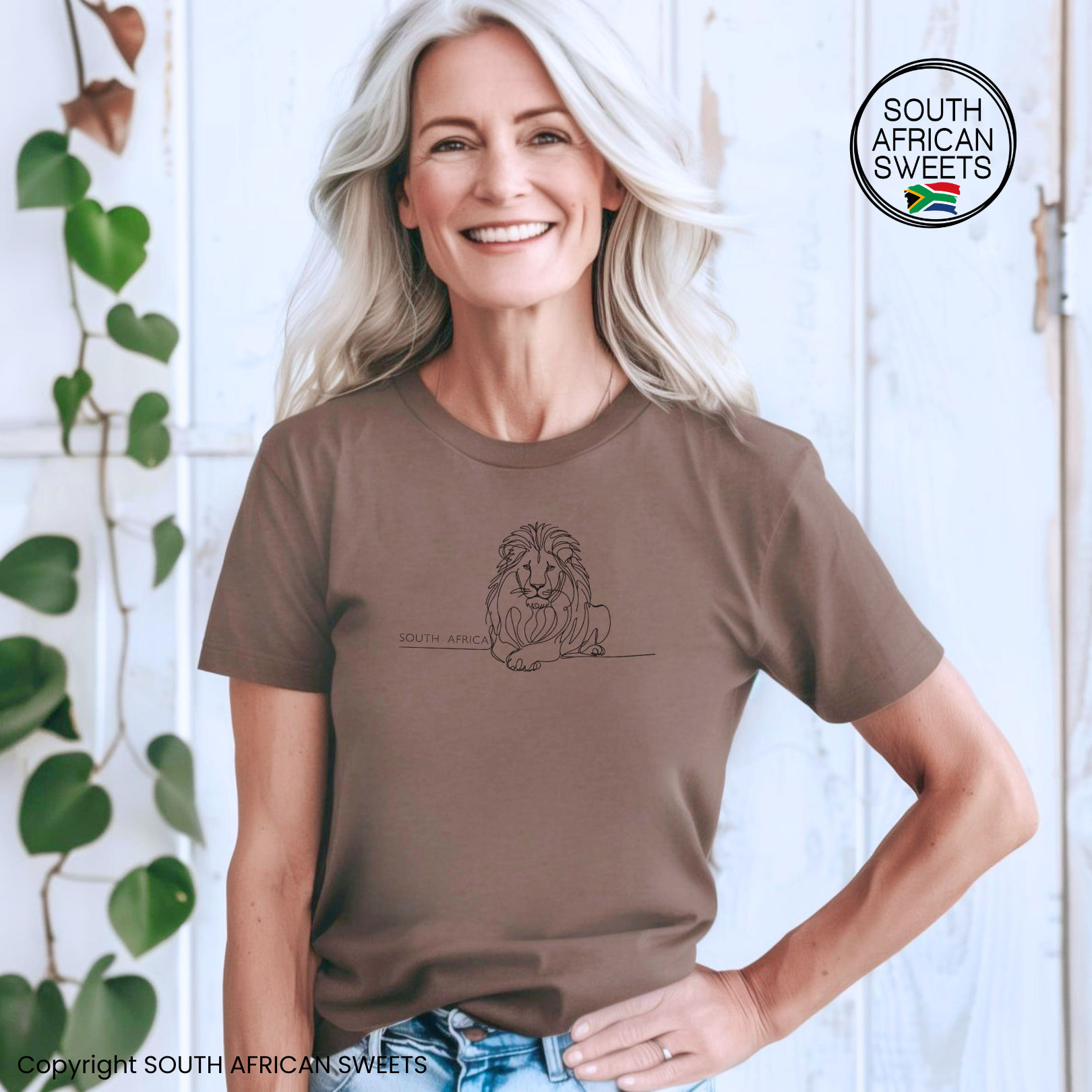 T-SHIRT Line Art LION South Africa