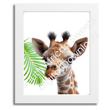 Load image into Gallery viewer, Safari Nursery Set of Four Baby Animal Images (8x10 inch Printable Poster Digital Download) (Set 1)
