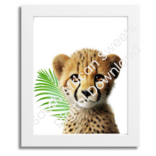 Load image into Gallery viewer, Safari Nursery Set of Four Baby Animal Images (8x10 inch Printable Poster Digital Download) (Set 1)
