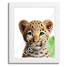 Load image into Gallery viewer, Safari Nursery Set of Four Baby Animal Images (8x10 inch Printable Poster Digital Download) (Set 2)
