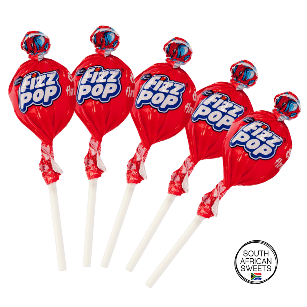 BEACON Fizz Pop Cherry Flavored Lollipops - Pack of 5