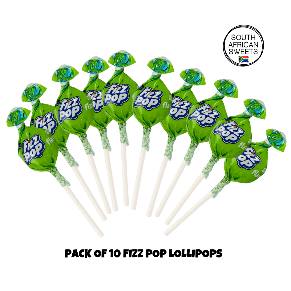 BEACON Fizz Pop Apple Flavored Lollipops - Pack of 10