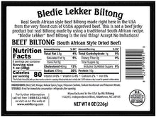 Load image into Gallery viewer, Bledie Lekker Biltong Sliced 8oz Resealable Bag
