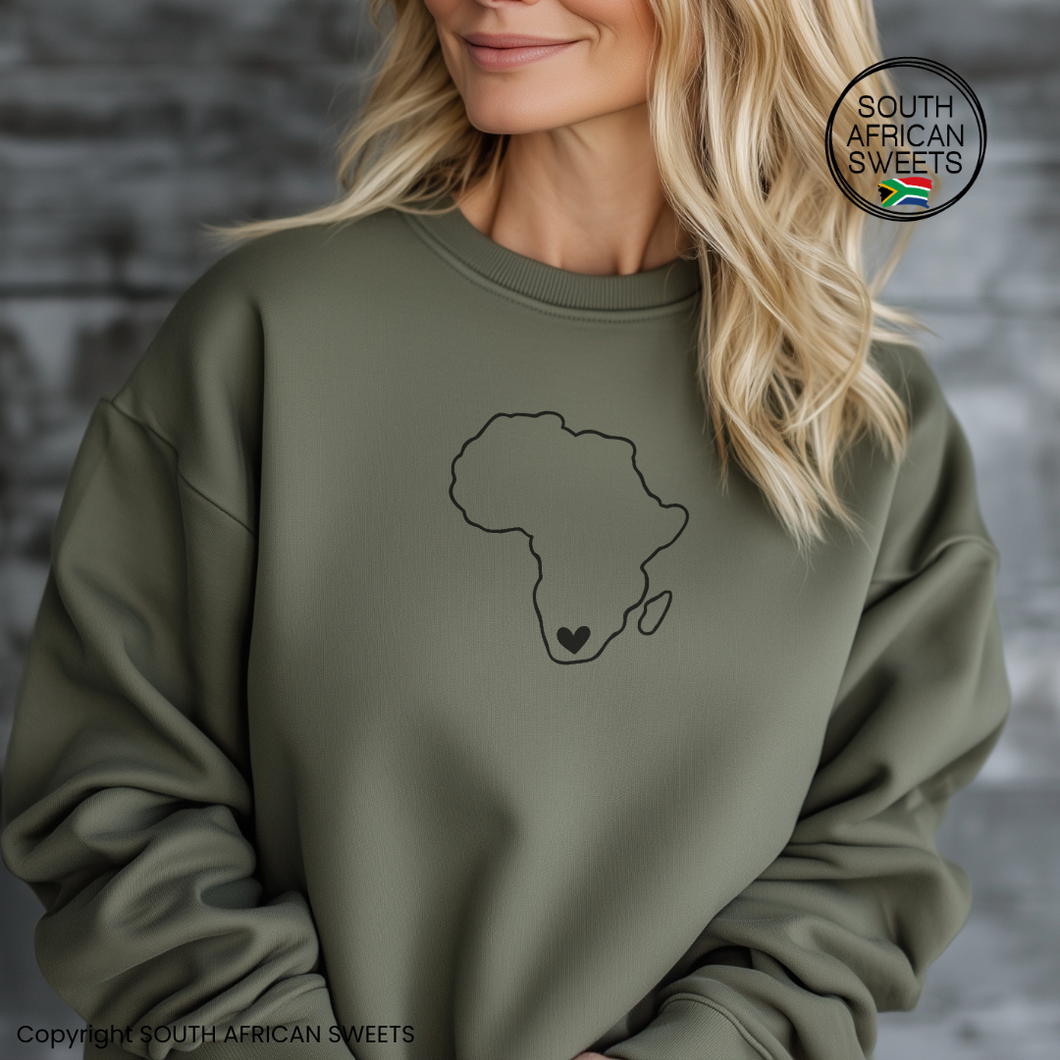 SWEATSHIRT Africa Heart (Military Green)