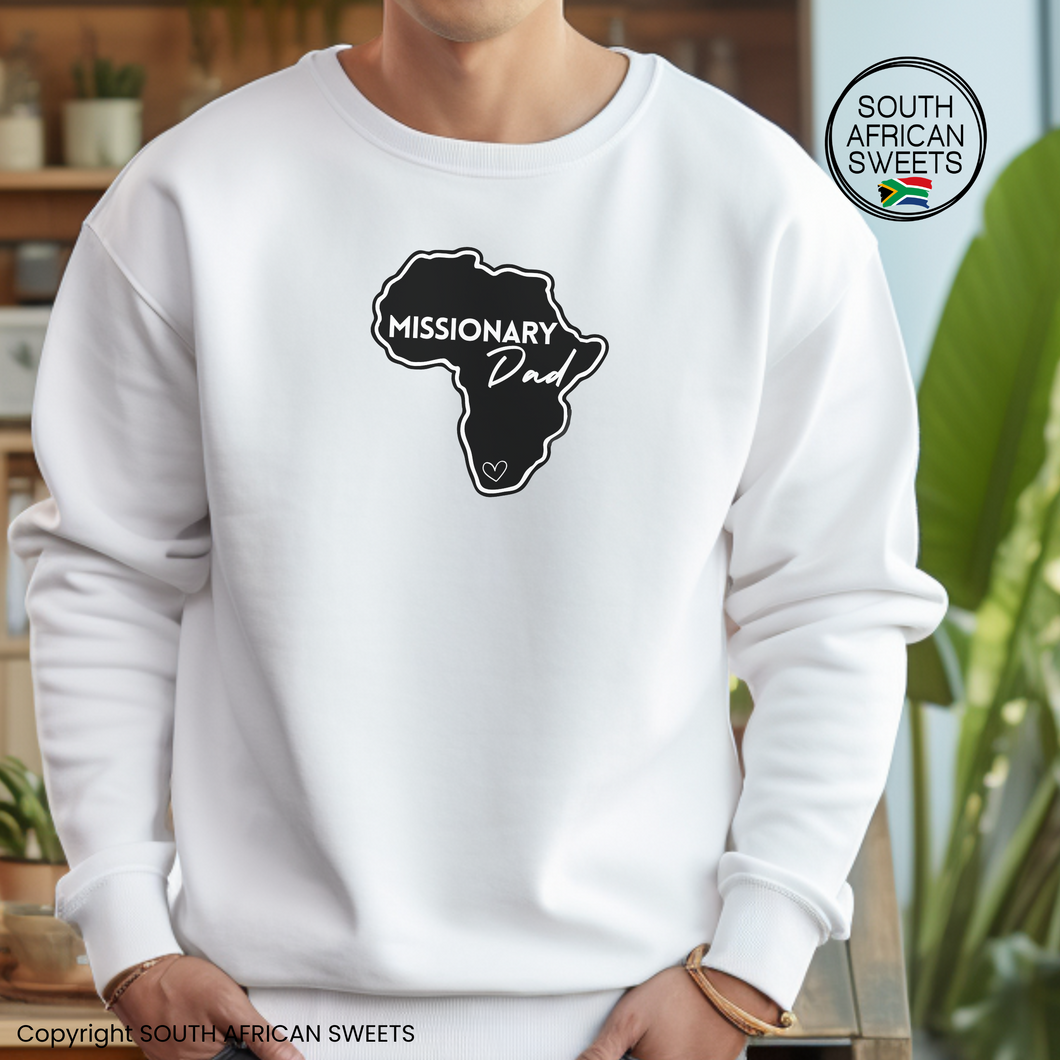 SWEATSHIRT Missionary Dad (White-Map of Africa)