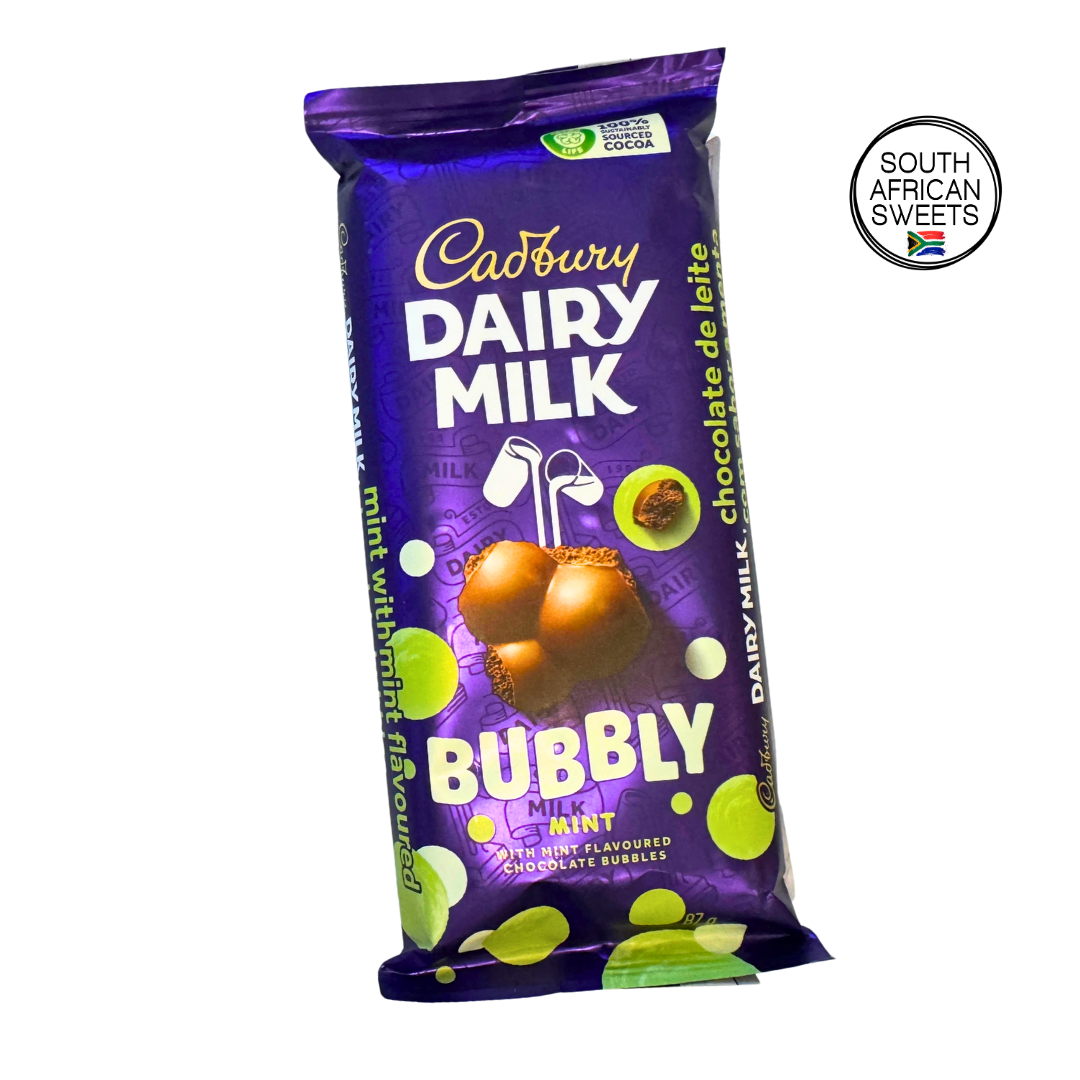 CADBURY Bubbly MINT Slab 87g – South African Sweets