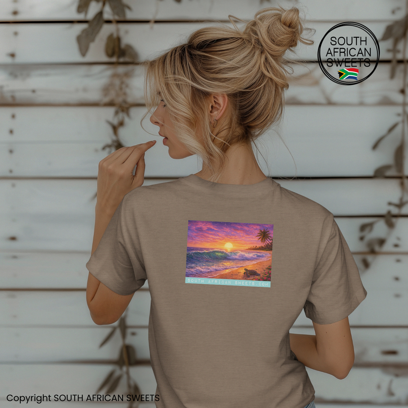T-SHIRT Beach Turtle Wave Hawaii South Africa