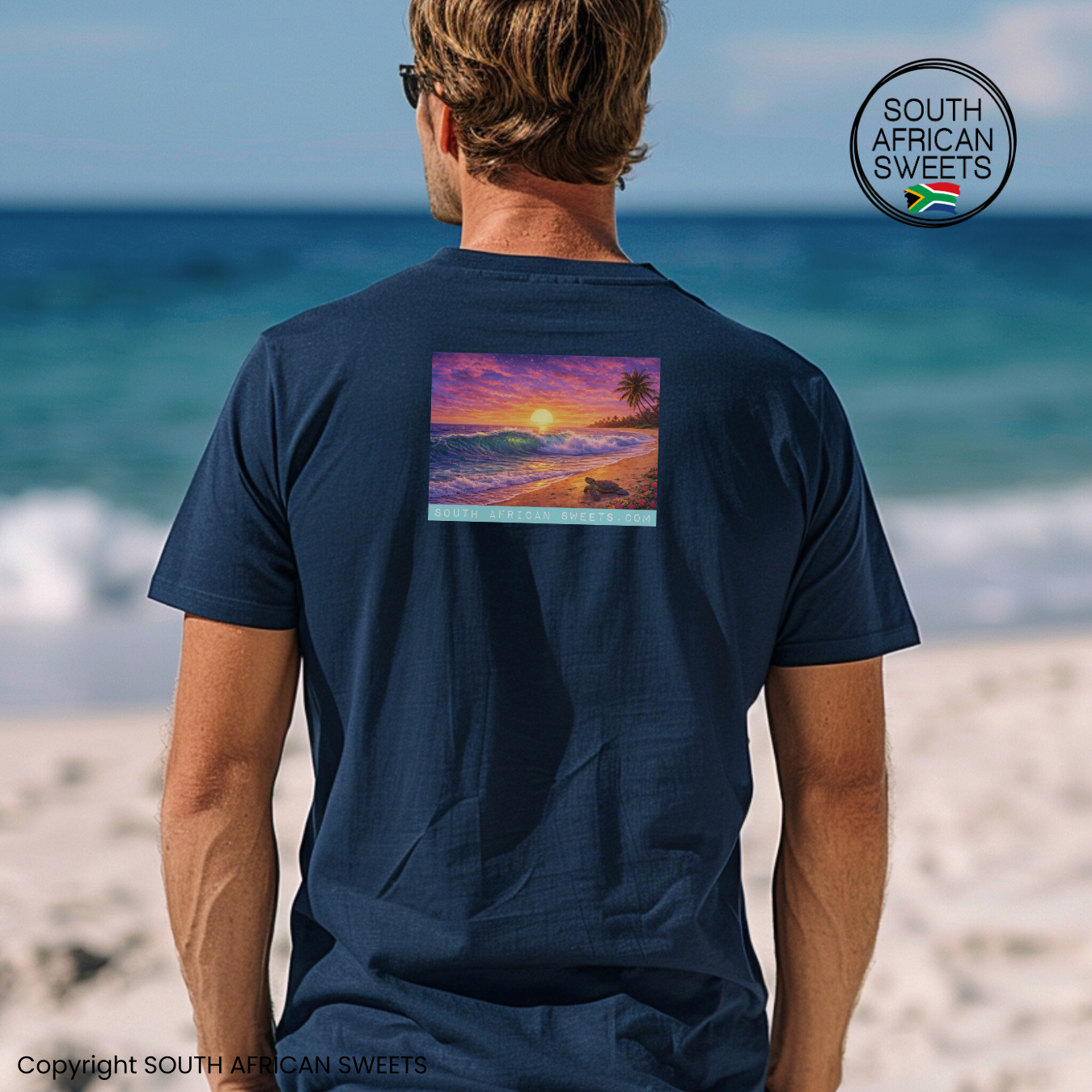T-SHIRT Beach Turtle Wave Hawaii South Africa