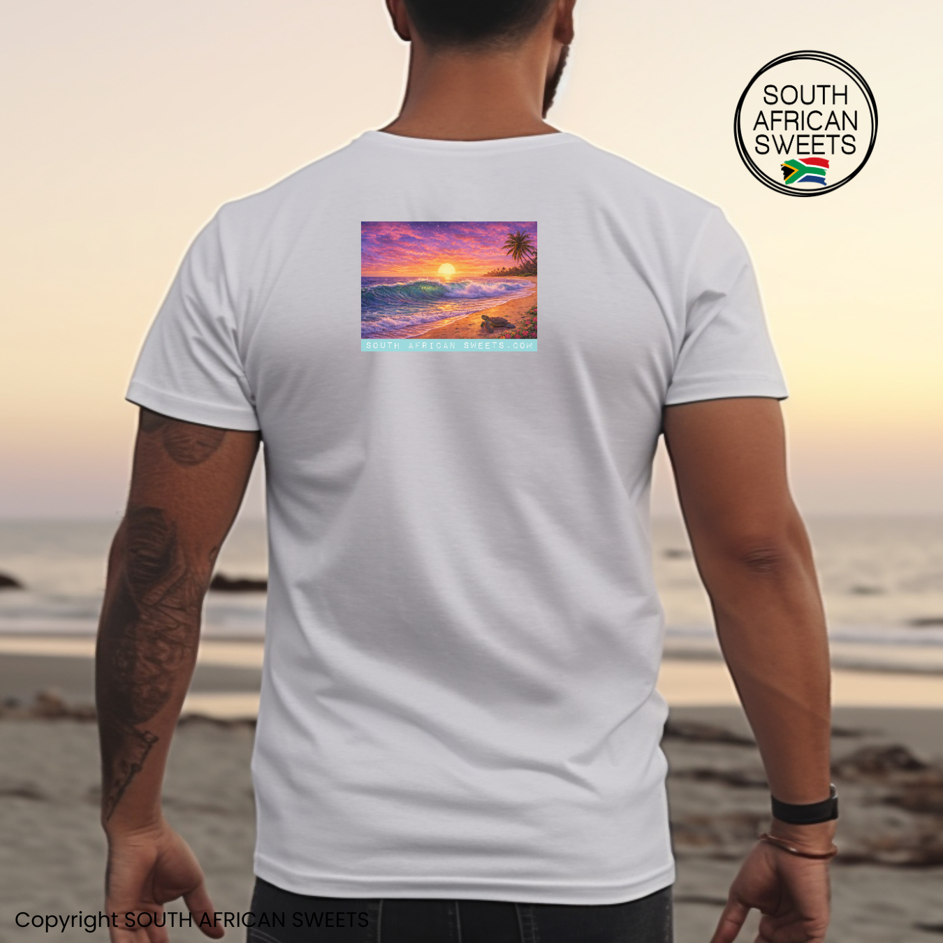 T-SHIRT Beach Turtle Wave Hawaii South Africa
