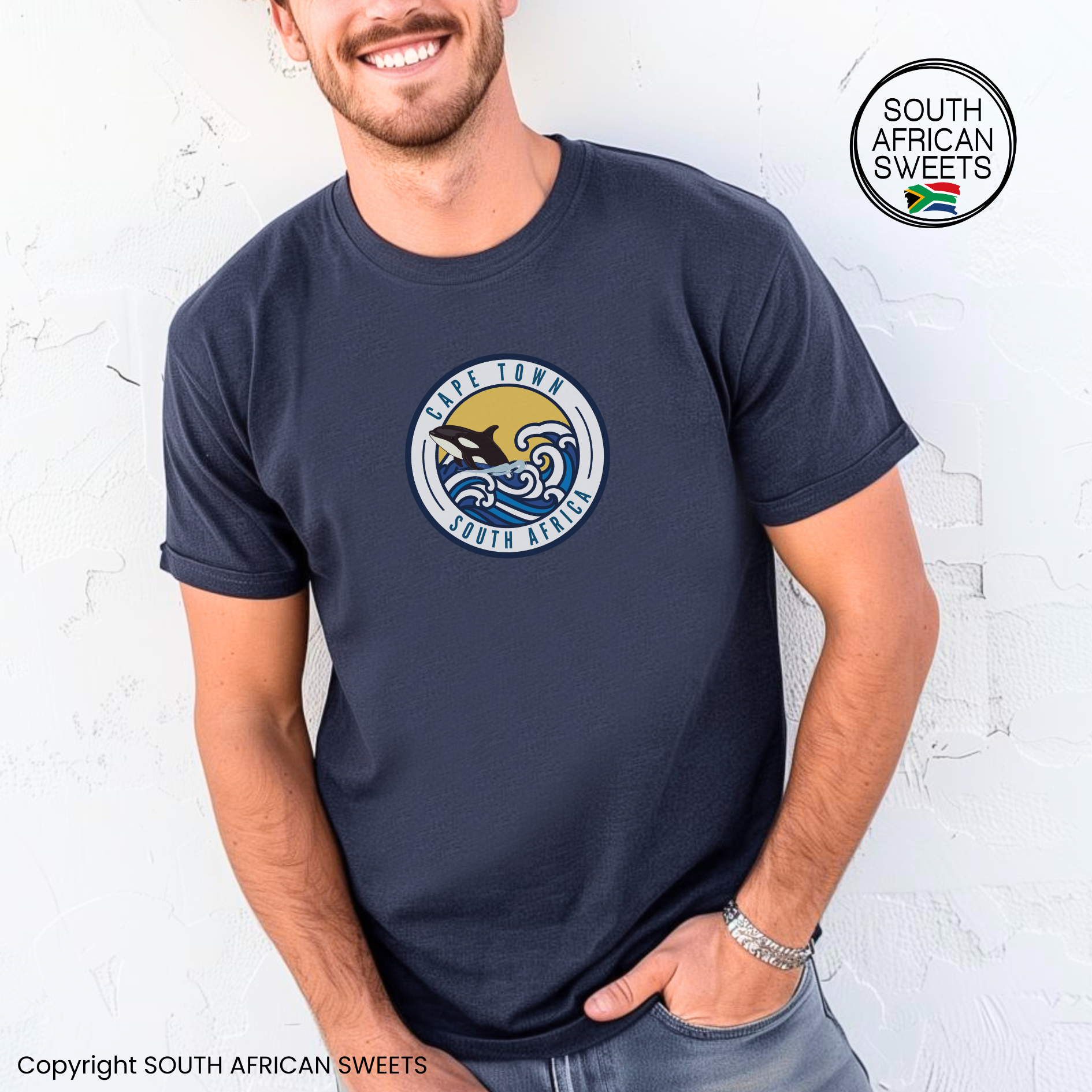 T-SHIRT Cape Town Wave Orca South Africa Circle (Copy)