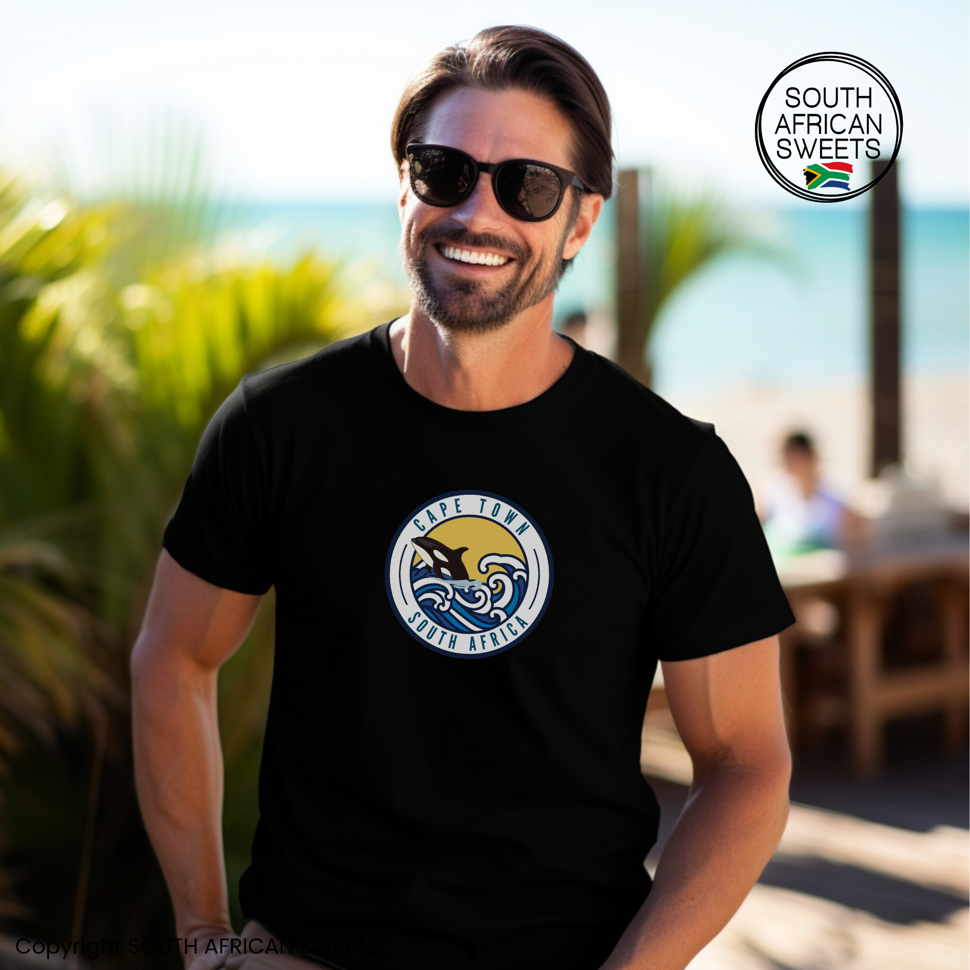 T-SHIRT Cape Town Wave Orca South Africa Circle (Copy)