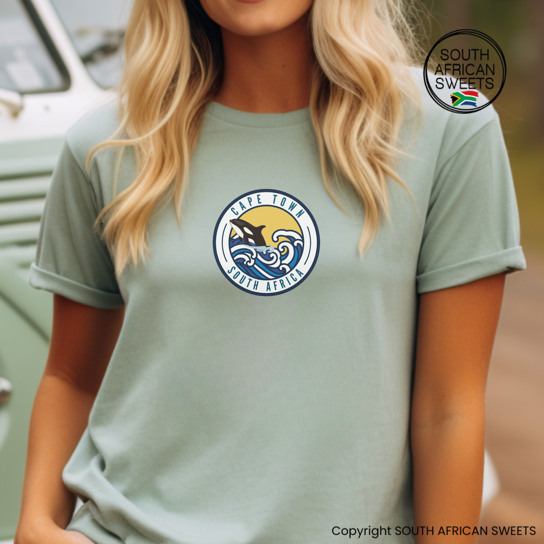 T-SHIRT Cape Town Wave Orca South Africa Circle (Copy)