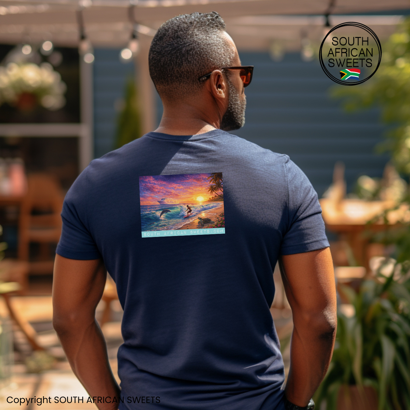 T-SHIRT Beach Cruise Turtle Dolphin Wave Surfer