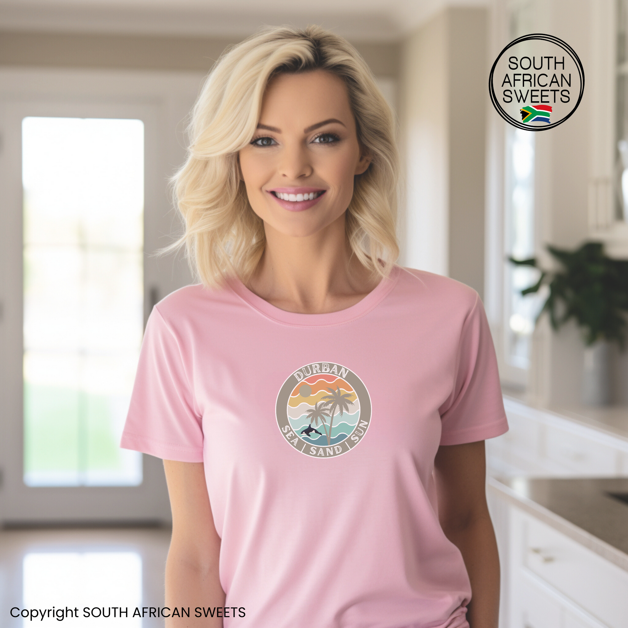 T-SHIRT South Africa Durban SEA SAND SUN (Circle)