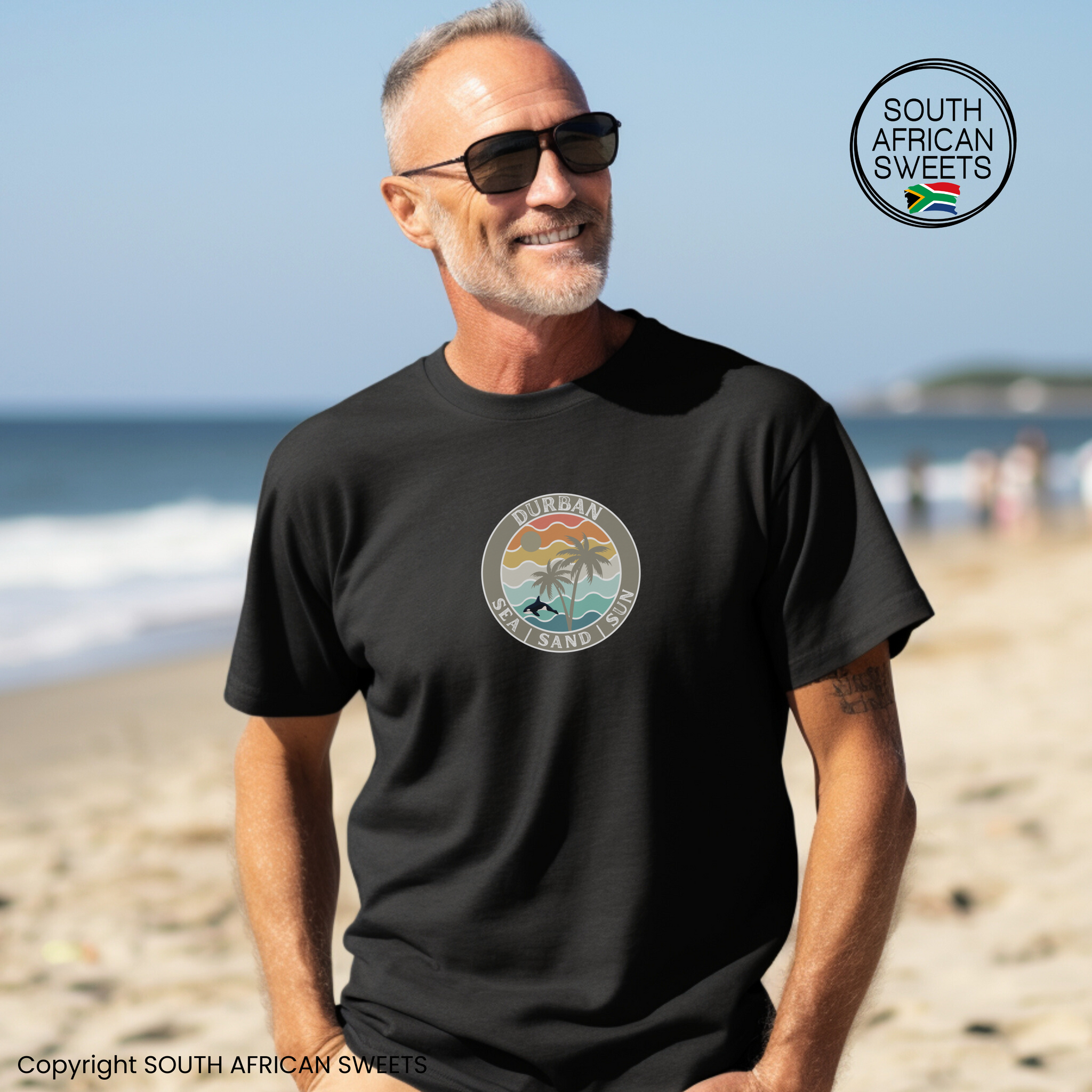 T-SHIRT South Africa Durban SEA SAND SUN (Circle)