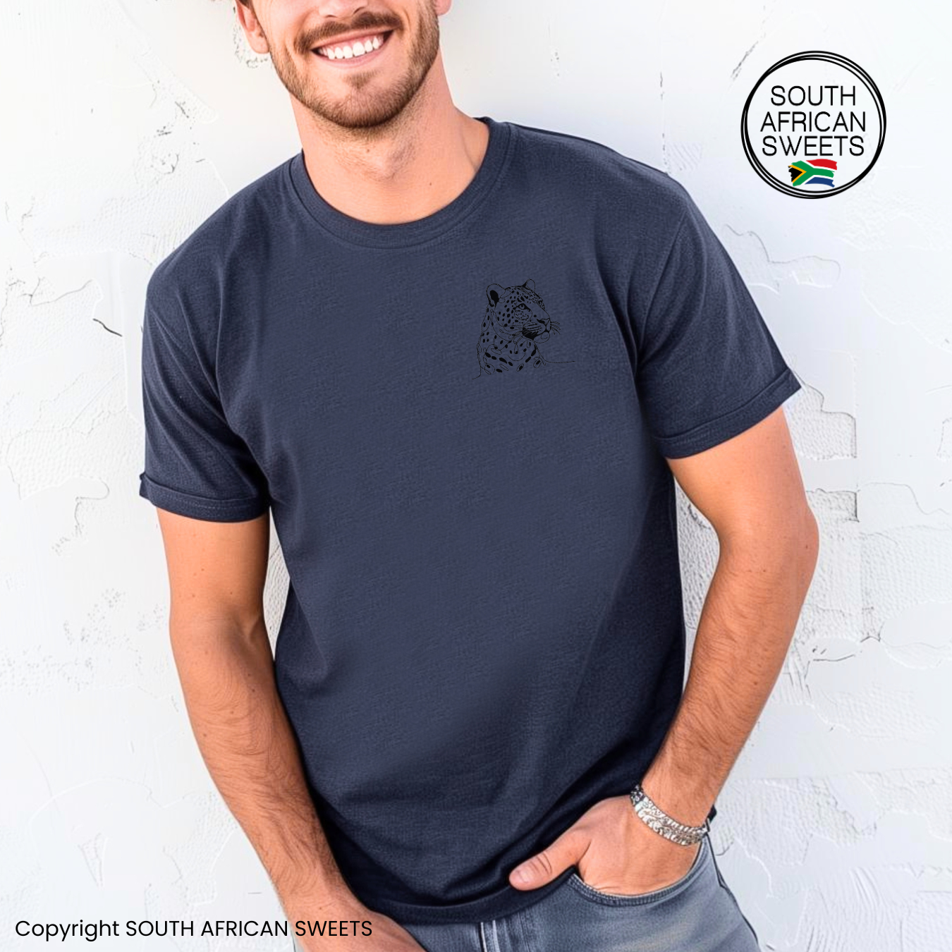 T-SHIRT Leopard Head Line Art