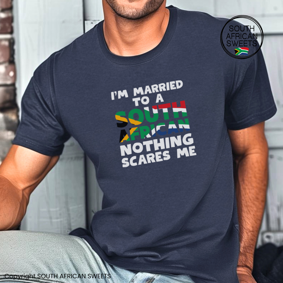 T-SHIRT Navy Heather (Married to a South African)