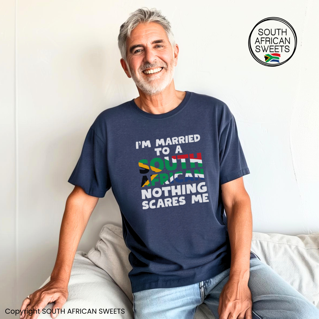 T-SHIRT Navy Heather (Married to a South African)