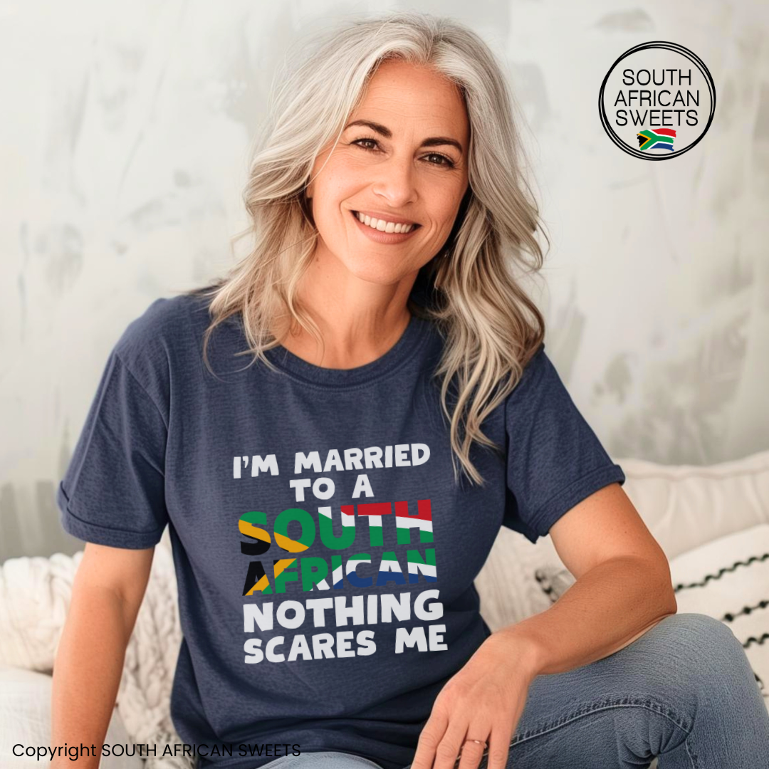 T-SHIRT Navy Heather (Married to a South African)